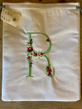 Load image into Gallery viewer, Alphabet Letter Drawstring Embroidered Bag
