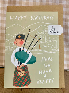 Bagpipe birthday card