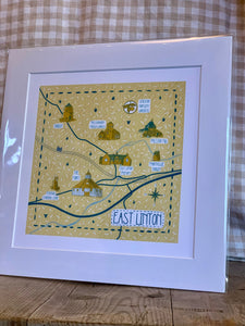 East Linton Map Art Print