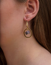 Load image into Gallery viewer, Cubo Brass Hoop Earrings
