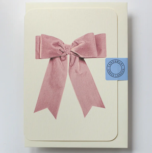Baby Pink Velvet Bow Greeting Card