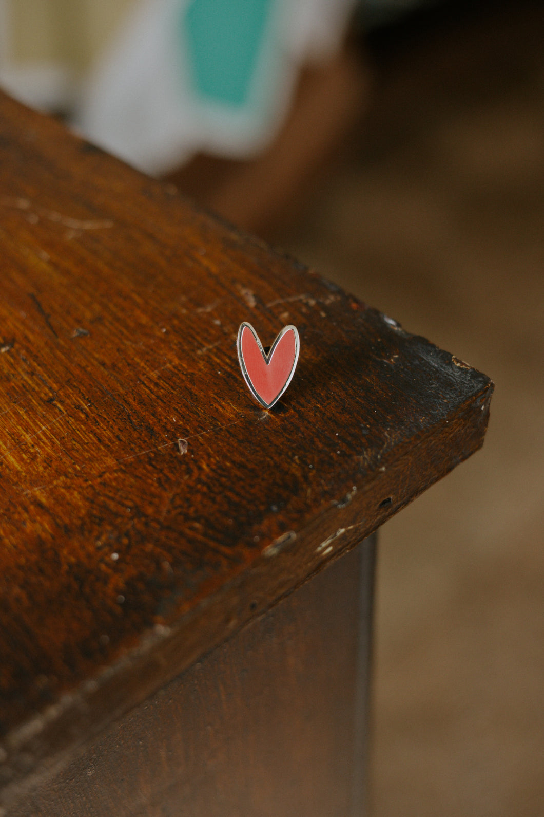 Red Heart Enamel Pin Badge