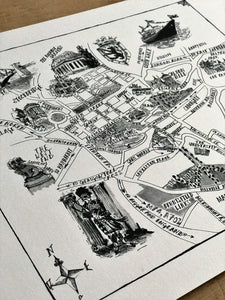 Illustrated Edinburgh Map Art Print
