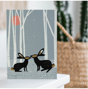 Sunset Hares Card
